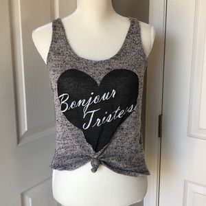 Bonjour Tristesse graphic knit tank DIVIDED H&M